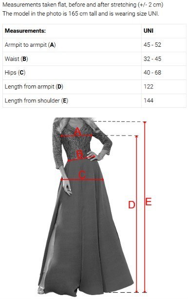 664-6 Długa sukienka maxi z tiulowymi rękawami i kopertowym dekoltem - beżowa Numoco basic