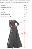 664-6 Długa sukienka maxi z tiulowymi rękawami i kopertowym dekoltem - beżowa Numoco basic