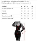 343-2 Elegancka welurowa sukienka z przezroczystym tiulowym rękawkiem - CZARNA Numoco