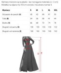 694-2 MIRELLA Elegancka rozkloszowana sukienka maxi z cekinowymi rękawami - czekoladowy brąz Numoco