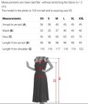 675-5 Rozkloszowana sukienka midi z kopertowym dekoltem i krótkim rękawkiem - czarna Numoco