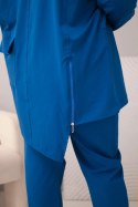 Komplet damski bawełniany Plus Size z bluzą i spodniami chabrowy