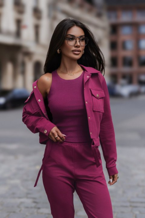 Milano 3 częściowy zestaw dresowy - Malina - M/L