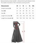 694-3 MIRELLA Elegancka rozkloszowana sukienka maxi z cekinowymi rękawami - bordowa Numoco