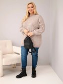 Sweter damski Plus Size o luźny kroju z długim rękawem fango