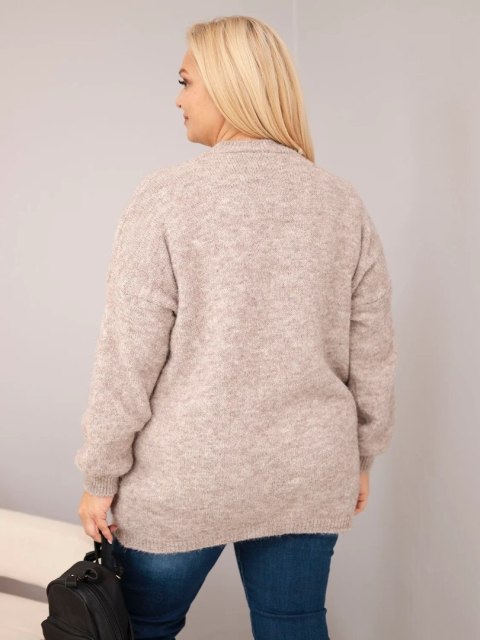 Sweter damski Plus Size o luźny kroju z długim rękawem fango