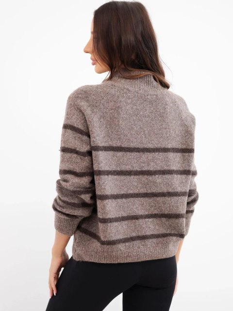 Sweter damski z dodatkiem alpaki z zamkiem fango