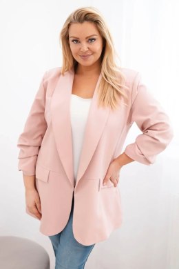 Marynarka damska Plus Size elegancka ciemny pudrowy róż