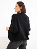 Sweter damski o luźny krój czarny