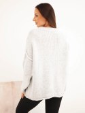 Sweter damski o luźnym fasonie bez zapięcia szary