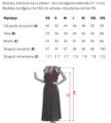 700-1 Rozkloszowana sukienka midi z kopertowym dekoltem i transparentnymi rękawami - czarna Numoco