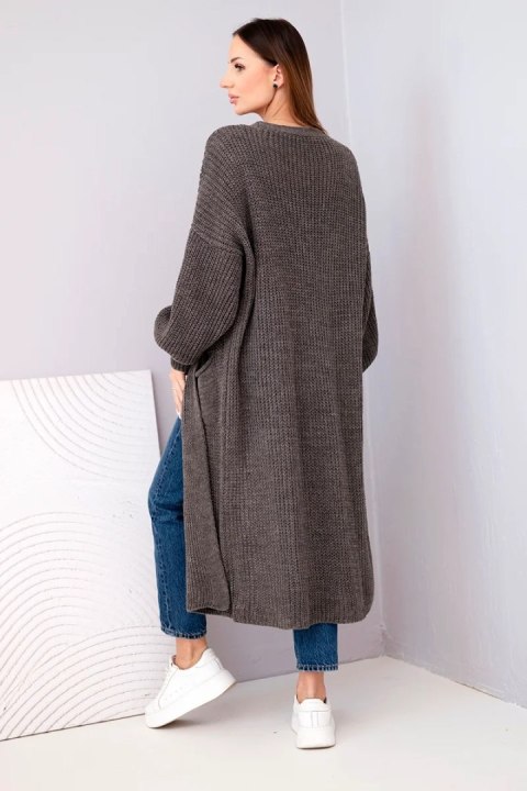 Długi kardigan sweter cappucino