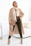 619-2 Wygodny i elegancki prążkowany kombinezon damski z dekoltem - khaki Kocula